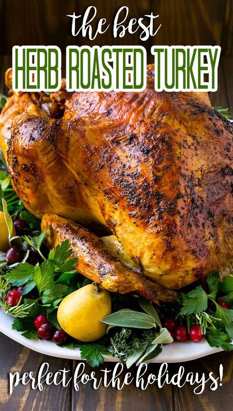 Best Roasted Turkey, Rotisserie Turkey, Chef Savvy, Herb Roasted Turkey, Herb Turkey, Roast Turkey Recipes, Carlsbad Cravings, Oven Roasted Turkey, Whole Turkey