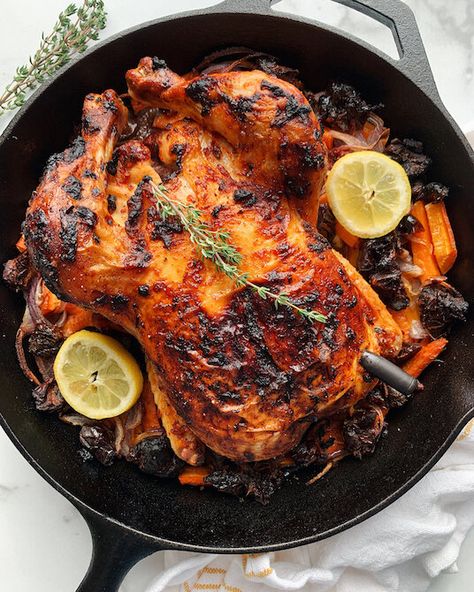 Chicken With Carrots, Roasted Whole Chicken, Whole Chickens, Chicken Kale, Harissa Chicken, Whole Chicken Recipes, Whole Roasted Chicken, Roast Chicken Recipes, Stuffed Whole Chicken