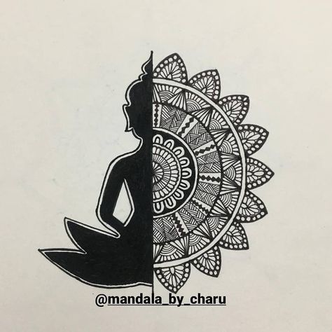 Peace Doodle Art, Easy Simple Mandala Drawing, Mandala Art Simple With Quotes, Zentangle Art Easy Simple, Mandala Art For Boyfriend, Mandala Art Simple Drawings, Doodle Art Design Creative, Krishna Mandala Art Easy, Drawing Ideas Mandalas