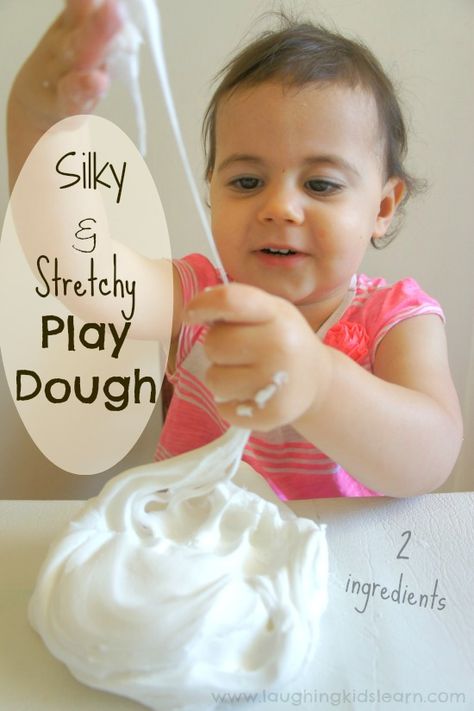 Silky and stretchy playdough - Laughing Kids Learn Conditioner Playdough, Christmas Kids Crafts Gifts, Safe Slime Recipe, Soft Playdough Recipe, Soft Play Dough, Easy Playdough Recipe, Kids Play Dough, Playdough Recipe, Slime Recipe