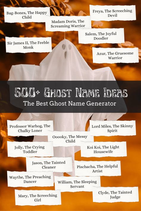 Ghost Names List, Ghost Names, Forest Names, Gooey Louie, Ghost Games, Hungry Children, Witch Stuff, Ghost Cartoon, Instagram Names