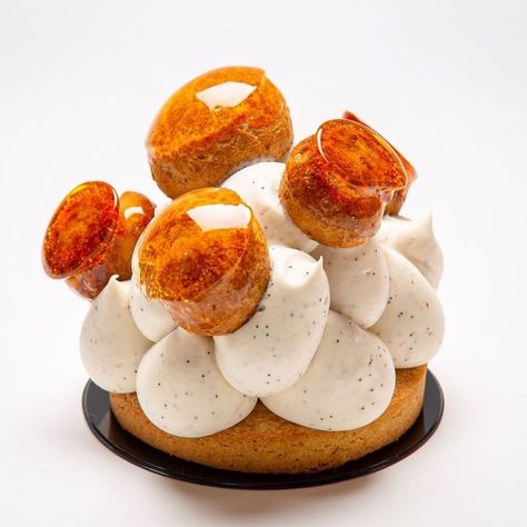 St Honore Cake, Choux Puff, Vanilla Pastry Cream, Antonio Bachour, St Honore, Saint Honore, Travel Cake, Blue Desserts, Summer Menu