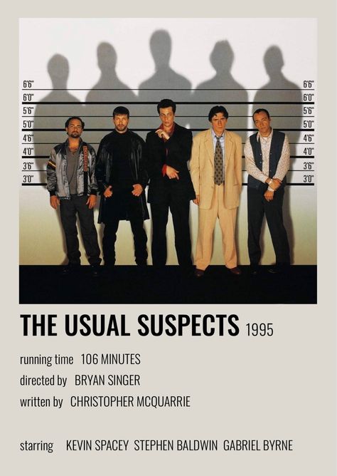 The Unusual Suspects, The Usual Suspects Poster, Cinema Journal, The Usual Suspects Movie, Movie Polaroids, Unusual Suspects, Christopher Mcquarrie, Bryan Singer, The Usual Suspects