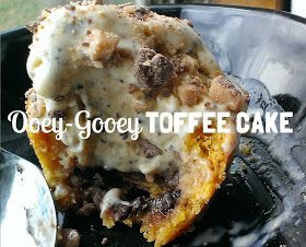 Ooey Gooey Toffee Cake, Ooey Gooey Butter Cake, Toffee Cake, Gooey Butter Cake, Butter Toffee, Disney Blog, Toffee Bits, Ooey Gooey, Disney Food Blog