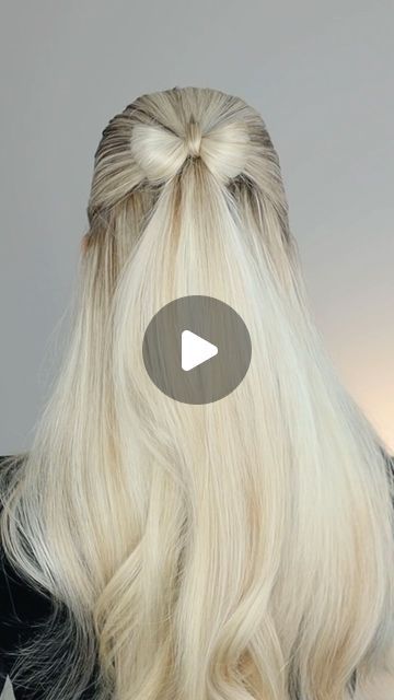 Alex Gaboury on Instagram: "A slowed down version of the hair bow hair tutorial🎀 Comment any questions you have ✨ #hairbow #hairstyle #hairvideos #longhairstyles #hairtutorial #halfup #holidayhair" How To Do A Bow In Your Hair Half Up, Bow In Hair Half Up Half Down, Bow In Hairstyle, Half Up Half Down Bow Hairstyle Tutorial, Hair Bow Tutorial Hairstyle Half Up, Half Up Bow Hairstyle Tutorial, Bow Made Out Of Hair Tutorial, How To Make Bow With Hair, Hair In Bow Hairstyles