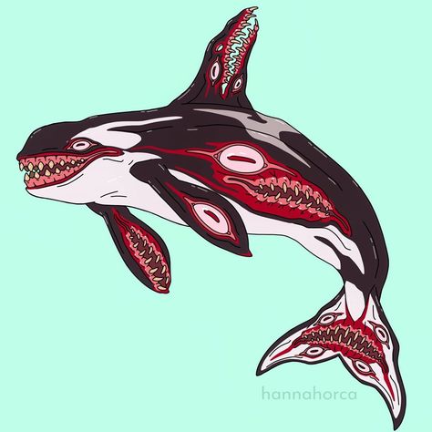 Orca Monsters, Space Whale Art, Orca References, Orca Oc, Orca Drawing, Hilarious Animal Memes, Orca Design, Orca Art, Kunstjournal Inspiration