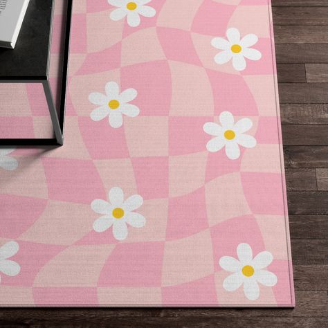 Rug Preppy, Pink Checkered Rug, Room Decor Y2k, Danish Pastel Room Decor, Y2k Decor, Dorm Room Rugs, Blue Dorm, Pink Dorm Rooms, Cute Rug