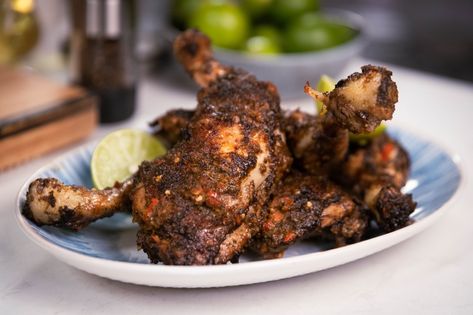 Jamaican Jerk Chicken Recipe, Jamaican Recipe, Fresh Egg Noodles, Jerk Chicken Wings, Jerk Marinade, Jerk Chicken Recipe, Jamaican Jerk Chicken, Sbs Food, Jamaican Jerk