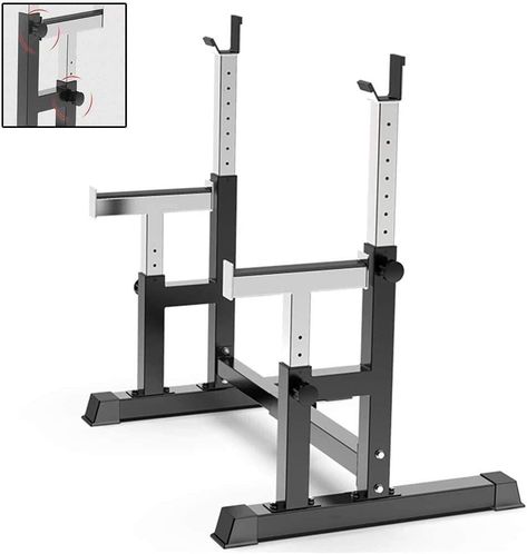 FBITE Adjustable Squat Rack Weight Lifting Bench Press ... Bench Press Rack, Gym Strength Training, Squat With Bar, Fitness Studios, Core Strength Training, Dumbbell Squat, Squat Stands, Barbell Squat, Indoor Gym