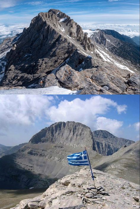 Mount Olympus - Highest (9,572 ft) mountain in Greece. Located in the border between Thessaly and Macedonia. In Greek mythology, home of the Greek gods. Mount Olympus Art, Mount Olympus Painting, Mt Olympus Greece, Olympus Mountain, The Greek Gods, Mt Vitsi Greece, Mount Olympus, Travel Stuff, Thessaloniki