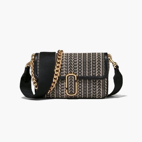 J Marc Shoulder Bag, Monogram J, Black Leather Purse, Marc Jacobs Bag, Shoulder Chain, Black Tote, Weekender Bag, Chain Strap, Leather Purses