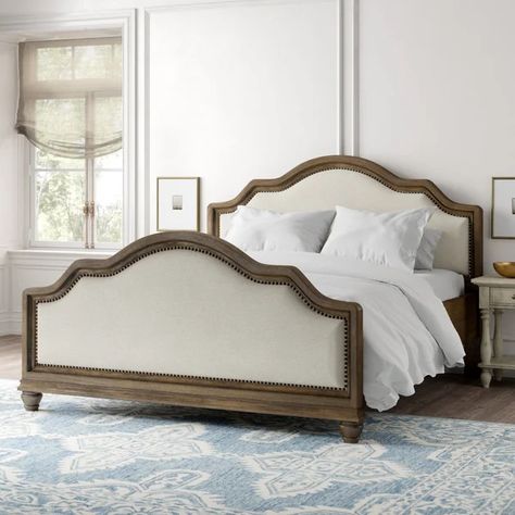 Jorma Upholstered Bed Camp Bedroom, Wood And Upholstered Bed, Bed Side Rails, Bedroom Beds, Tufted Headboards, Eastern King Bed, Bedroom Styling, Beautiful Beds, Arched Headboard