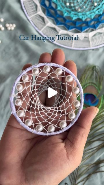 Weaved by Deeksha on Instagram: "Car hanging dreamcatcher tutorial.🤍 DM for orders 💌 Weaved - Weaving Reality ❣️ #dreamcatcher #dreamcatchertutorial #carhanging #carhangingdreamcatcher #minidreamcatcher #diytutorial #diy #handmadedreamcatcher #weavedbydeeksha #handmadegifts🎁" How To Make A Dream Catcher Step By Step, How To Make A Dream Catcher, Dream Catcher Patterns Step By Step, Dreamcatcher Diy Tutorial, Dreamcatcher Patterns, Hart Craft, Dreamcatcher Tutorial, Dream Catcher For Car, Dreamcatcher Diy