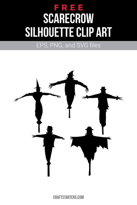 Scarecrow Silhouette, Scarecrow Tattoo, Halloween Scarecrow, Silhouette Tattoos, Silhouette Clip Art, Scarecrow, Png Transparent, Halloween Decorations, Poster Design