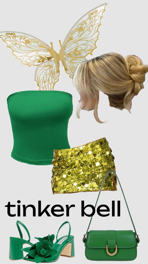 tinker bell halloween costume cute aesthetic Tinker Bell Halloween Costume, Bell Halloween Costume, Tinker Bell Halloween, Halloween Costume Cute, Bell Costume, Tinker Bell Costume, Tinker Bell, Cute Aesthetic, Costume Halloween