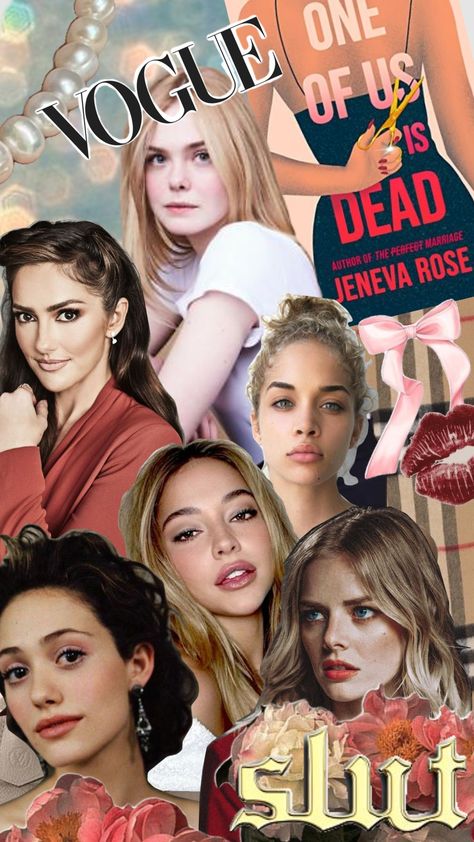 A fancast for One of Us is Dead by Jeneva Rose #novel #fancast #oneofusisdead #jenevarose #ellefanning #minkakelly #jasminesanders #emmyrossum #samaraweaving #madelinecline Jeneva Rose, Jasmine Sanders, Minka Kelly, Emmy Rossum, Perfect Marriage, Elle Fanning, Samara, It Cast, Vogue