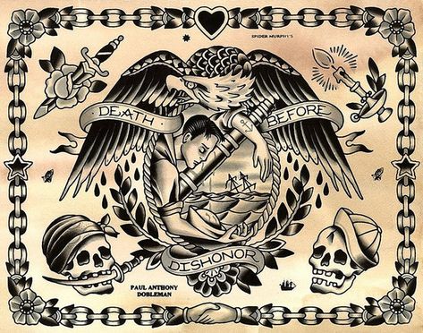 Paul Anthony Dobleman, Working Class Tattoo, Paul Dobleman, Sailor Jerry Tattoo Flash, Vintage Tattoo Art, Old Scool, Sailor Jerry Tattoos, Tattoo Flash Sheet, Old School Tattoo Designs