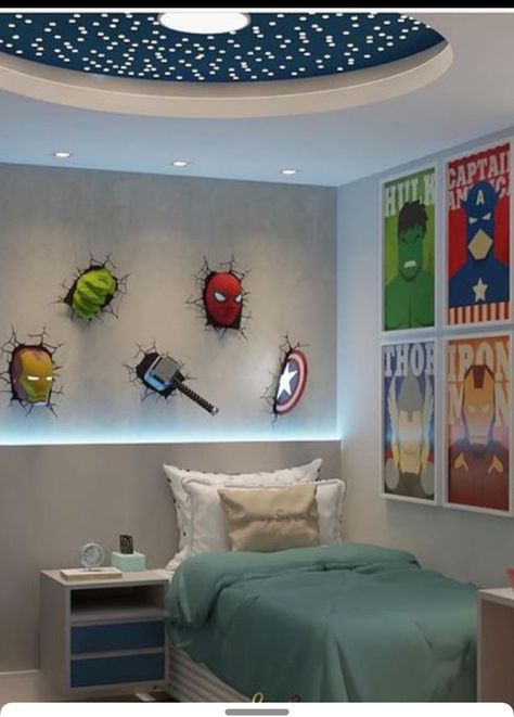 Cozy Bedroom Wall, Marvel Boys Room, Toddler Boy Room Themes, Kids Bedroom Themes, Avengers Room Decor, Bedroom For Kids, Avengers Bedroom, Marvel Bedroom, Avengers Room