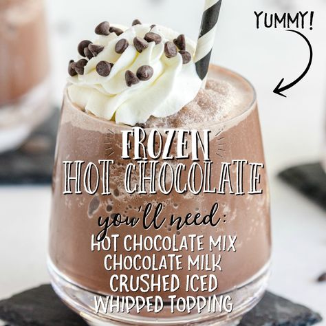 Half-way between a drink and... - Spaceships and Laser Beams Frozen Hot Chocolate Bar, Hot Chocolate Milkshake, Cold Hot Chocolate, Beer Sangria, Cocoa Mix Recipe, Frozen Hot Chocolate Recipe, Peppermint Whipped Cream, Orange Julius Recipe, Hot Cocoa Mix Recipe