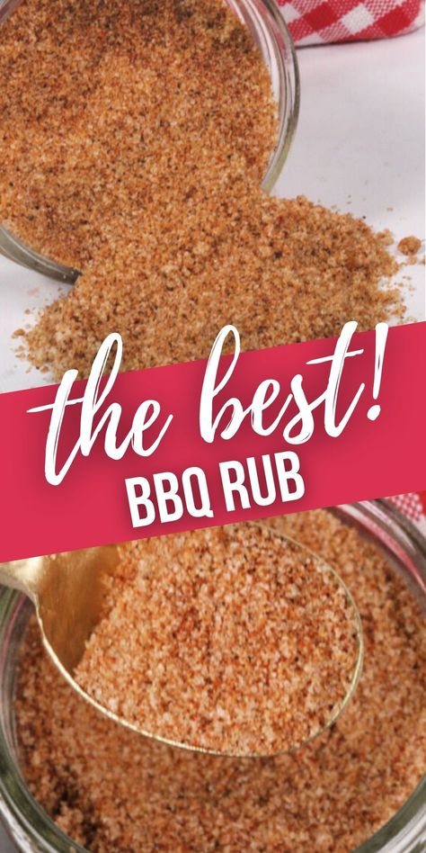 This easy homemade barbecue dry rub recipe is a blend of spices that adds so much flavor to ribs, pork, chicken and more! Bbq Rubs Homemade, Homemade Bbq Rub, Barbecue Dry Rub, Bbq Rub Recipe, Spice Rubs, Bbq Dry Rub, Homemade Dry Mixes, Bbq Spice, Dry Rub Recipes