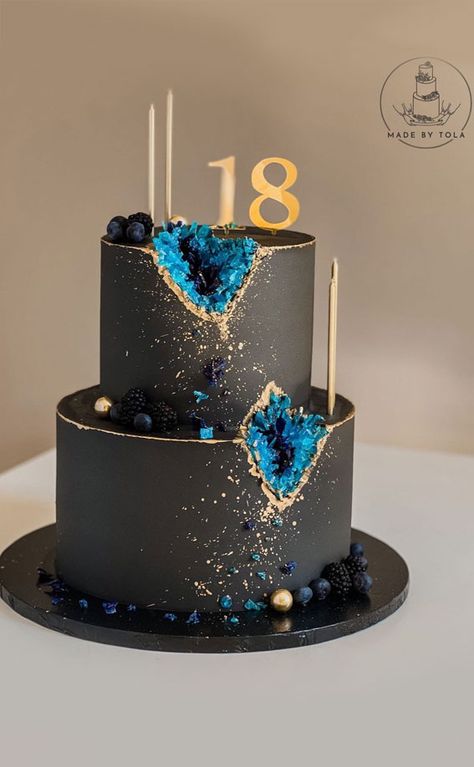 Black and Blue Geode Cake, 18th Birthday Cake, 18th Birthday Cake Ideas, Elegant 18th Birthday Cakes, Simple 18th Birthday Cake Designs, simple 18th birthday cake for girl, simple 18th Birthday Cake boys, 18th Birthday Cake Chocolate Black And Blue Cake Ideas Birthdays, 18th Birthday Cake Blue And Gold, Birthday Cakes For 18th Birthday Boy, Cake Design For 18th Birthday, 18th Birthday Cake Men, 18th Birthday Cakes For Boys, Black And Blue Birthday Cake, 18th Birthday Boy Cake, 15 Birthday Cake Boy