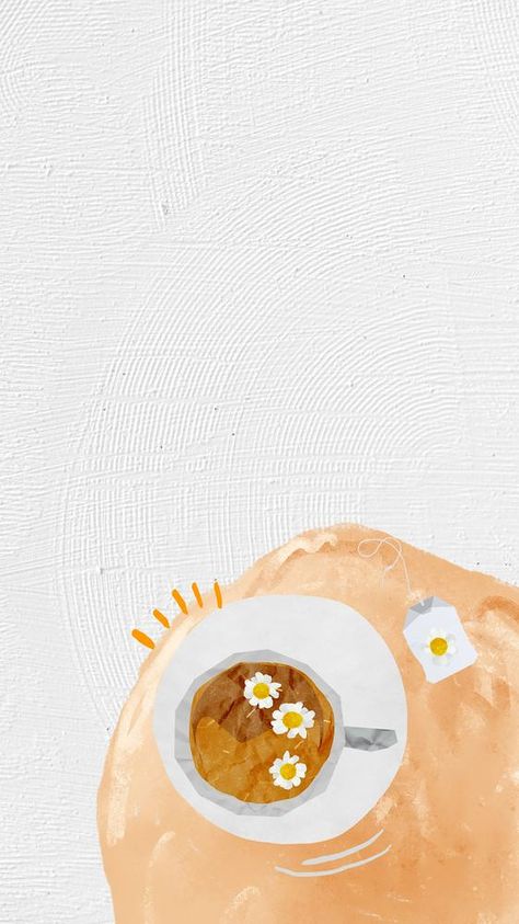 Tea Aesthetic Background, Tea Iphone Wallpaper, Tea Background Wallpapers, Tea Aesthetic Wallpaper, Chamomile Wallpaper, Tea Wallpaper, Phone Wallpaper Aesthetic, Cup Phones, Tea Cocktails