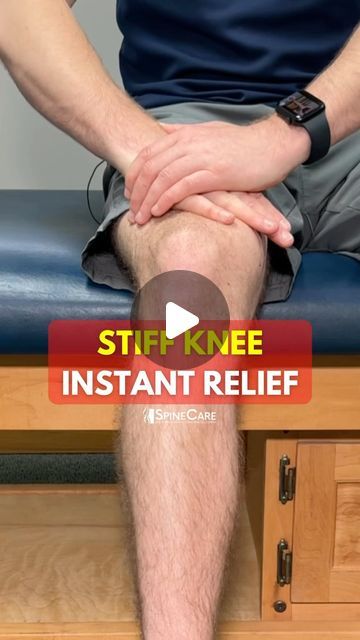 Dr. Michael Rowe | SpineCare on Instagram: "Dr. Rowe shows an easy exercise that may help relieve knee stiffness and pain within 30 seconds.  This exercise is perfect to do throughout the day to help improve range of motion, and is good for relieving symptoms caused by osteoarthritis (wear and tear arthritis) of the knee.   Let us know how it works for you!  #knee #kneepain #kneepainrelief #kneepainexercises #kneepaintreatment" Stiff Knees Exercise, Knee Stiffness, Challenges For Friends, Exercises For Bad Knees, Stiff Knee, Dr Rowe, Michael Rowe, Weights At Home, Back Pain Relief Exercises