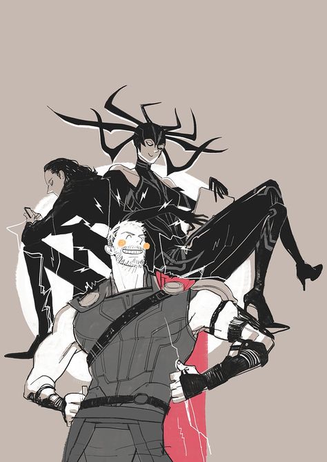 Thor / Loki / Hela https://twitter.com/leeltair/status/928628144533147649 Hela Thor, Loki Fan Art, Thor X Loki, Loki Art, Thor Loki, Loki Fanart, Univers Dc, Loki Marvel, Loki Thor