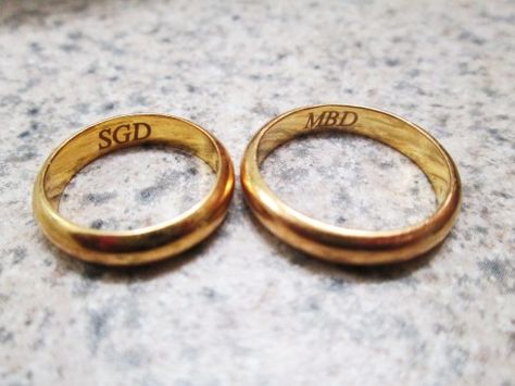 Engraved Inside Ring, Jewelry Engraving, Wedding Finger, Engraved Wedding Rings, Wedding Band Engraving, Wedding Initials, Engraved Wedding, Finger Tattoos, Engraved Rings