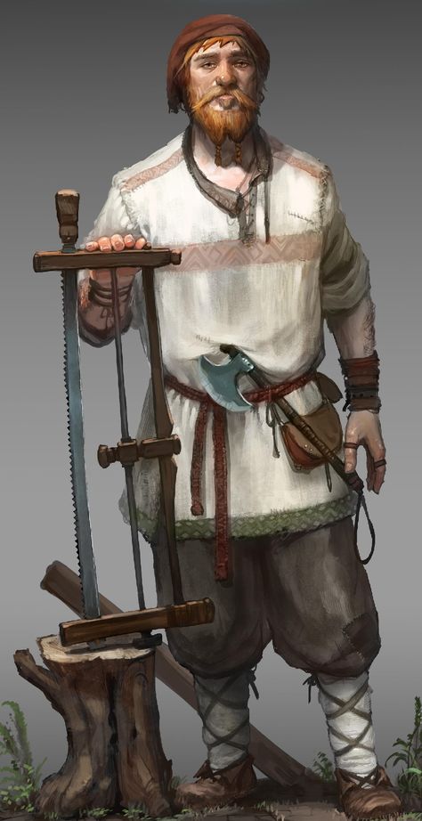 Medieval Peasant Art, Peasant Fantasy Art, Peasant Character Design, Dnd Peasant, Fantasy Peasant, Peasant Art, Elf Warrior, Pathfinder Character, Dragon Rpg