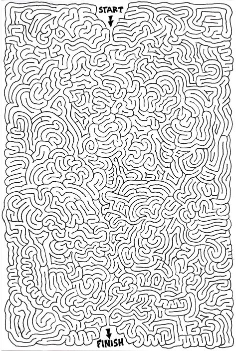 Hard Mazes, Maze Worksheet, Mazes For Kids, Maze Puzzles, Paper Games, Hidden Pictures, Drawing Tablet, Activity Sheets, Printable Activities