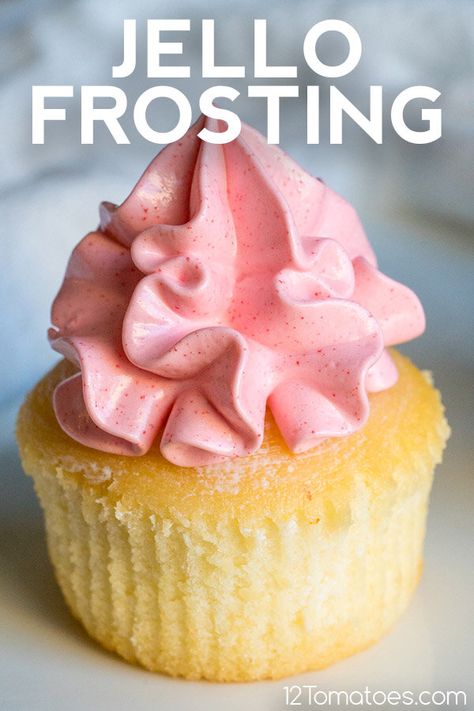 Jello Frosting Fun Frosting Ideas, Grape Jelly Buttercream Frosting, Jello Buttercream Frosting, Jello Pudding Frosting Recipe, Different Kinds Of Frosting, Jello Whipped Cream Frosting, Less Sweet Frosting Recipes, Jello Icing Recipe Frostings, Gelatin Frosting