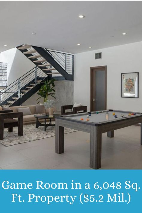 🎱 Elevate your fun in this stylish game room! 🛋️ Featuring a sleek pool table for entertainment 🎉, modern artwork 🎨, and a cozy seating area for lounging 🌟. The open staircase adds architectural charm, while the bright, minimalist design creates a vibrant and inviting space for gatherings. ✨ Perfect for play! 🏆 Listing agent: Debbie Bremner @ Coldwell Banker Realty Game Room With Pool Table, Room With Pool Table, Bright Minimalist, Cozy Seating Area, Open Staircase, Listing Agent, Cozy Seating, Table Modern, Coldwell Banker