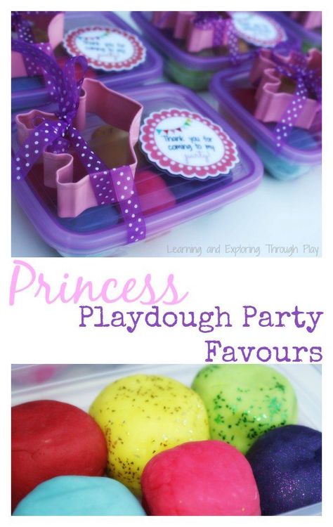 Learning and Exploring Through Play: Princess Playdough Party Favours Princess Playdough, Play Doh Party, Playdough Party, Fairytale Party, Kids Themed Birthday Parties, Princess Tea Party, Cinderella Party, Disney Princess Party, Start A Fire