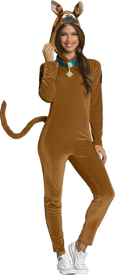 Picture of woman wearing Scooby Doo onesie costume Scooby Doo Costumes, Friend Costumes, Brown Jumpsuits, Easy Costumes, Cute Costumes, Movie Costumes, Couple Halloween, Couple Halloween Costumes, Women's Costumes