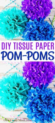 Make Tissue Paper Pom Poms, Pom Pom Centerpieces, Tissue Paper Pom Poms Diy, Tissue Paper Ball, Paper Pom Pom, Tissue Paper Crafts, Diy Pom Poms, Paper Quilling Flowers, Tissue Pom Poms