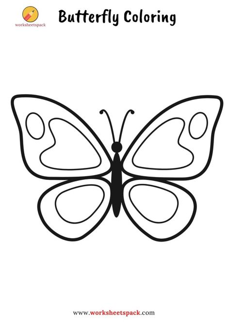 Butterfly coloring pages - Printable and Online Worksheets Pack Butterfly Coloring Pages Free Printable, Butterfly Worksheet, Magical Coloring Pages, Butterfly Stencils, Coloring Pages For Preschool, Butterfly Coloring Pages, Monster Truck Coloring Pages, Space Coloring Pages, Butterfly Coloring