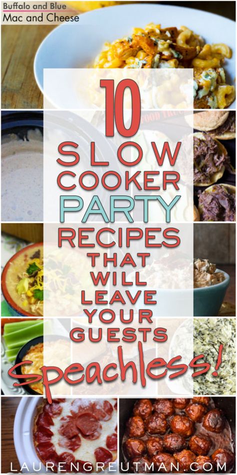 These 10 crockpot super bowl recipes will leave your guests speachless! Super Bowl Crockpot, Super Bowl Food Crockpot, Slow Cooker Party Food, Crockpot Potluck, Super Bowl Recipes, Crockpot Appetizers, Healthy Superbowl Snacks, Entertaining Food, Crockpot Cooking