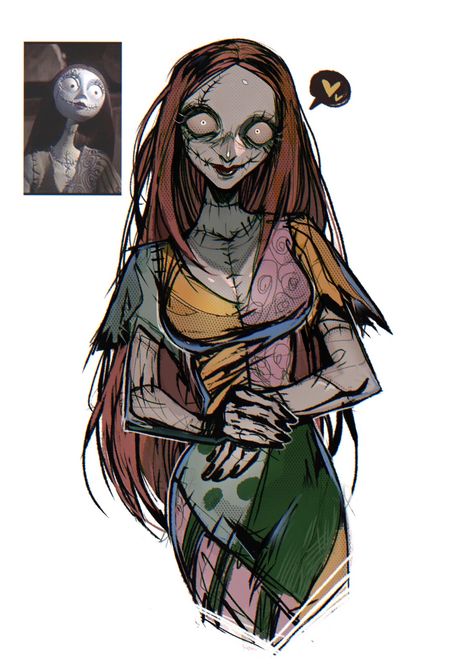 Sally The Nightmare Before Christmas, Movies Fanart, Nightmare Before Christmas Pictures, Nightmare Before Christmas Drawings, Tim Burton Characters, Alternative Comics, Fanart Illustration, Tim Burton Art, Sally Nightmare