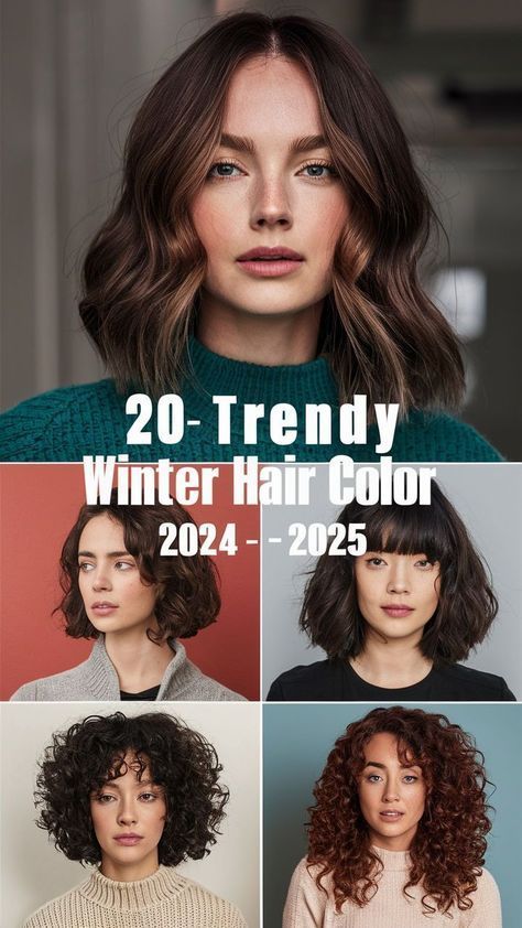 Winter Hair Color Ombre, Trendy Hair Colors 2024, Hair Colors For Winter, Best Brunette Hair Color, Hair Color 2024, Winter Hair Color Trends, Winter Hair Trends, Rose Gold Balayage, Winter Hair Color Ideas