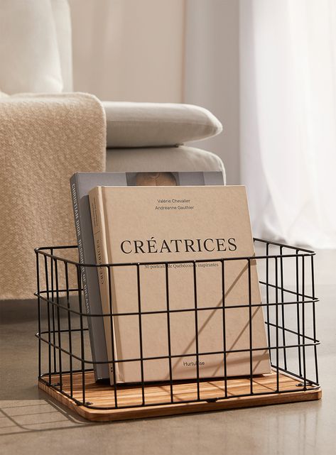 Large metal wire basket | Simons Maison | Baskets & Storage | Decor | Simons Black Wire Basket, Metal Wire Basket, Organize Your Bathroom, Baskets Storage, Storage Decor, Storage Bathroom, Square Baskets, Metal Basket, Wood Basket