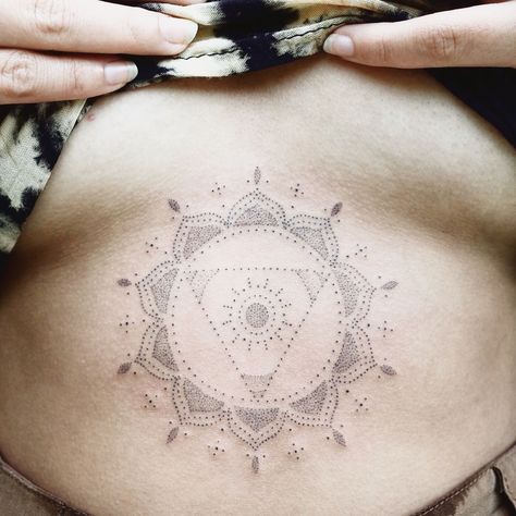 ⠀.↟. on Instagram: “Representing the Solar Plexus Chakra (Manipura)- also known as the ‘core self’. This is characterized by the expression of will, personal…” Solar Plexus Chakra Tattoo, Solar Plexus Tattoo, Solar Plexus Chakra Healing, The Solar Plexus Chakra, Chakra Tattoo, Sternum Tattoo, Solar Plexus Chakra, Solar Plexus, Piercing Tattoo