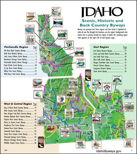 Byways Idaho Vacation Ideas, Hiking Idaho, Explore Idaho, Idaho Vacation, Idaho Adventure, Northern Idaho, Highway Map, Idaho City, Visit Idaho