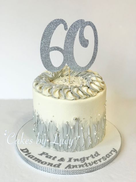 Diamond 60th anniversary cake 60th Anniversary Cakes For Parents, Diamond Anniversary Cake Ideas, 60th Anniversary Cake Ideas, 60 Anniversary Cake, 60 Years Birthday Cake, 60th Wedding Anniversary Cakes, Diamond Birthday Cake, 60th Anniversary Cake, 60th Wedding Anniversary Decorations