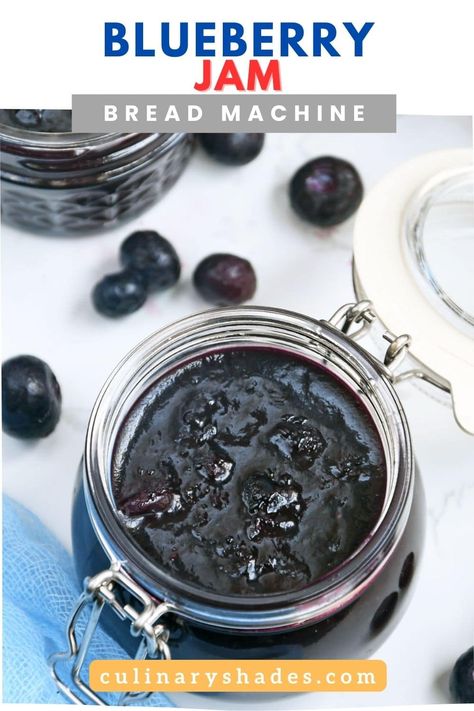 Bread Machine Blueberry Jam - Culinary Shades Breadmaker Jam Recipes, Bread Maker Jam Recipes, Bread Machine Jam Recipes, Jam In Bread Machine, Bread Machine Jam, Breadman Bread Machine, Bread Machine Mixes, Jam Maker, Mixed Berry Jam