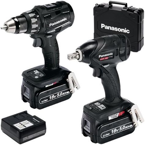 *CLICK TO ENLARGE* Panasonic EYC216LJ2F31 18V Brushless Twin Pack: Drill Driver, Impact Wrench, 2x 5.0Ah Workshop Tools, Tool Kits, Work Gear, Wood Works, Garage Tools, Cordless Tools, Impact Wrench, Drill Driver, Home Tools