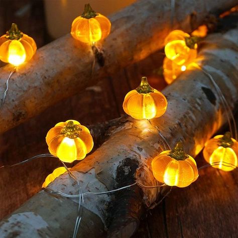 Battery Operated Garland, Pumpkin Snowmen, Labu Halloween, Lantern String Lights, Jack O'lantern, Harvest Thanksgiving, Halloween Tattoo, Indoor String Lights, Autumn Lights