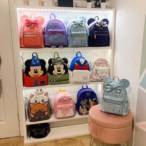 Rps and jessa (@miaqueenarrow) • Instagram photos and videos Backpack Display, Disney Backpack, Babe Cave, Garage Storage Organization, Backpack Storage, Garage Storage, Cleaning Organizing, Display Shelves, New Room