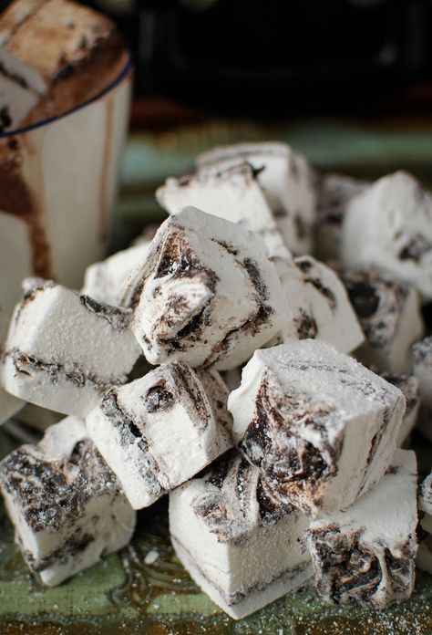 Recipes With Oreos, Candy Marshmallows, Oreo Marshmallow, Oreo Cookie Butter, Marshmallow Recipes, Homemade Marshmallow Recipe, Marshmallow Recipe, Gourmet Marshmallow, Candy Creations