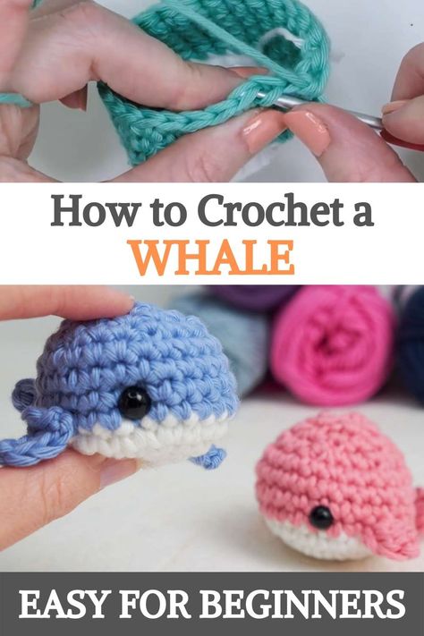 Beginners Amigurumi, Crochet Whale, Quick Crochet Projects, Easy Amigurumi, Crochet Keychain Pattern, Easy Crochet Projects, Crochet Animals Free Patterns, Crochet Vintage, Beginner Crochet Projects